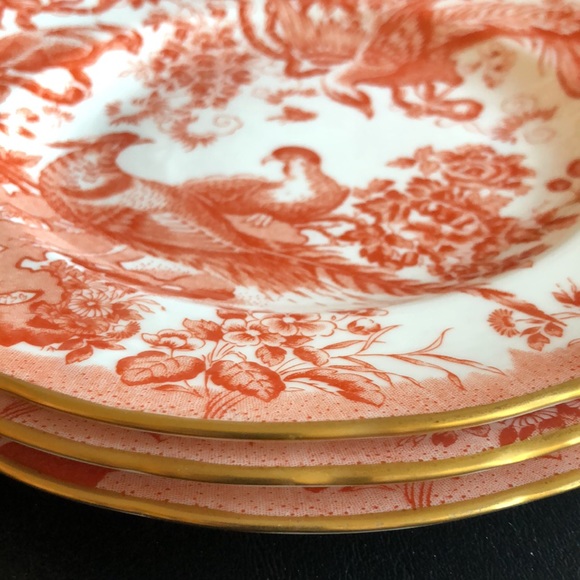 4 Royal Crown Derby Red Aves English Bone China Salad Plates 8.5” EXCELLENT - Picture 3 of 7